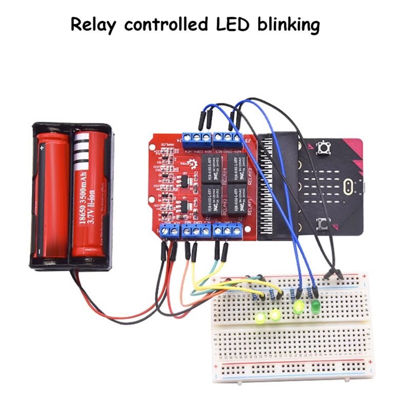 Relay Module 4 Channel - وحدة ترحيل A64I Microbit بأربع قنوات