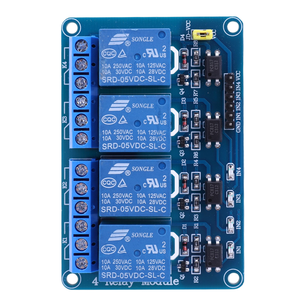 لوحة توسعة ريلاي 4 قنوات 5 فول - مراجعة Relay Module 4 Channel وسعره