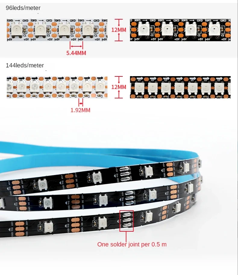 WS2812B شريط إضاءة Led ذكي 30/ - مراجعة Ws2812B Strip 5V وسعره