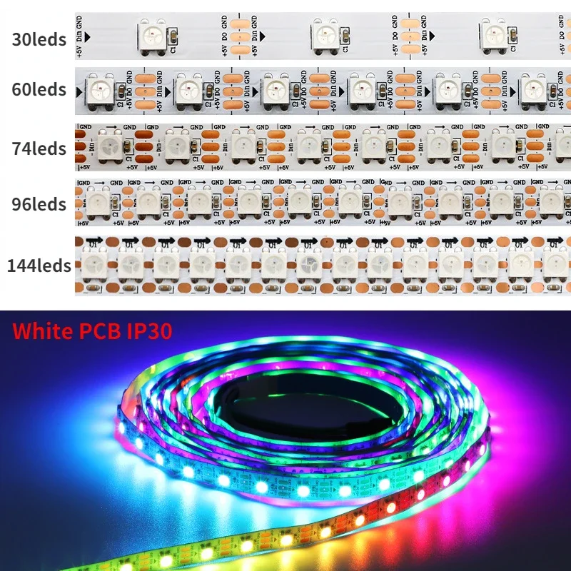 WS2812B شريط إضاءة Led ذكي 30/ - مراجعة Ws2812B Strip 5V وسعره