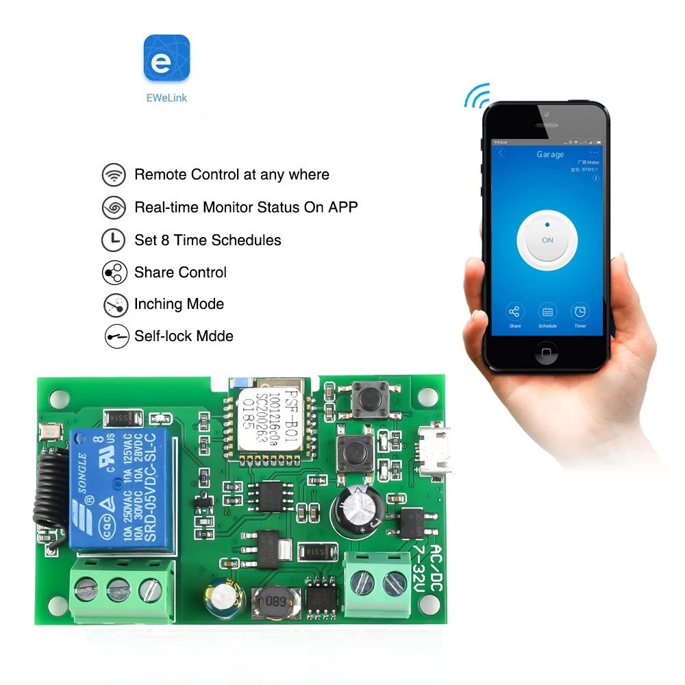 Ewelink التيار المتناوب/تيار م - مراجعة Relay Module 1 Channel وسعره