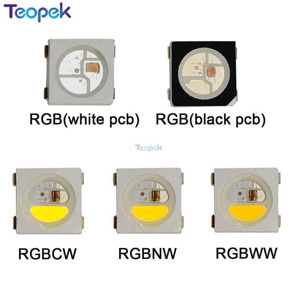 50-1000 قطعة من رقائق LED RGB  - مراجعة Ws2812B Strip 5V وسعره