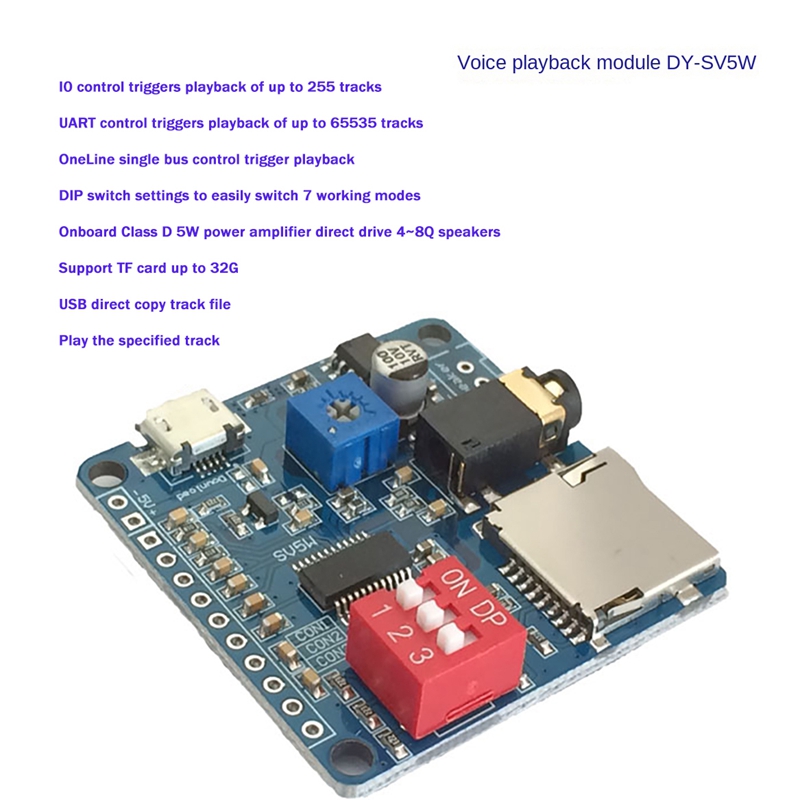 وحدة تشغيل الصوت DY-SV5W لمشغل - مراجعة Sd Card Module وسعره