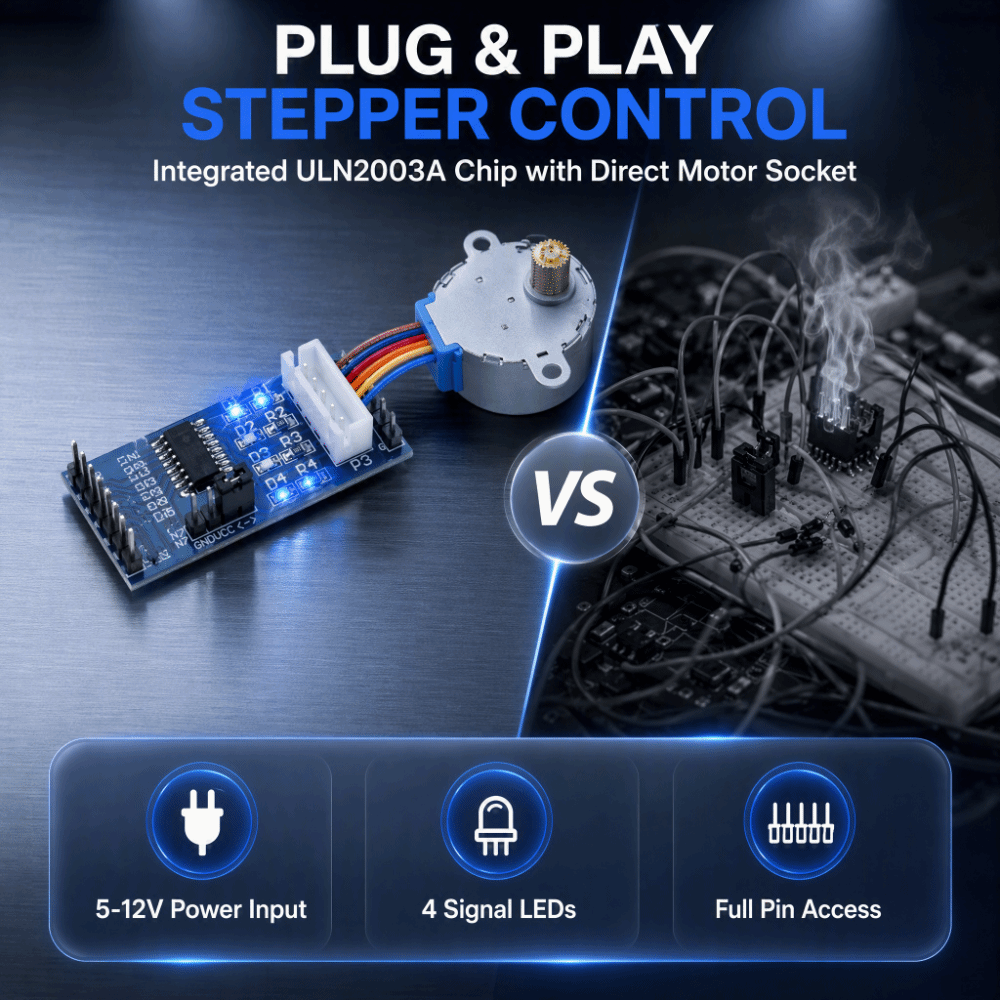 5 قطع، لوحة تحكم بمحرك ستيبر ب - مراجعة Stepper Motor 28Byj وسعره