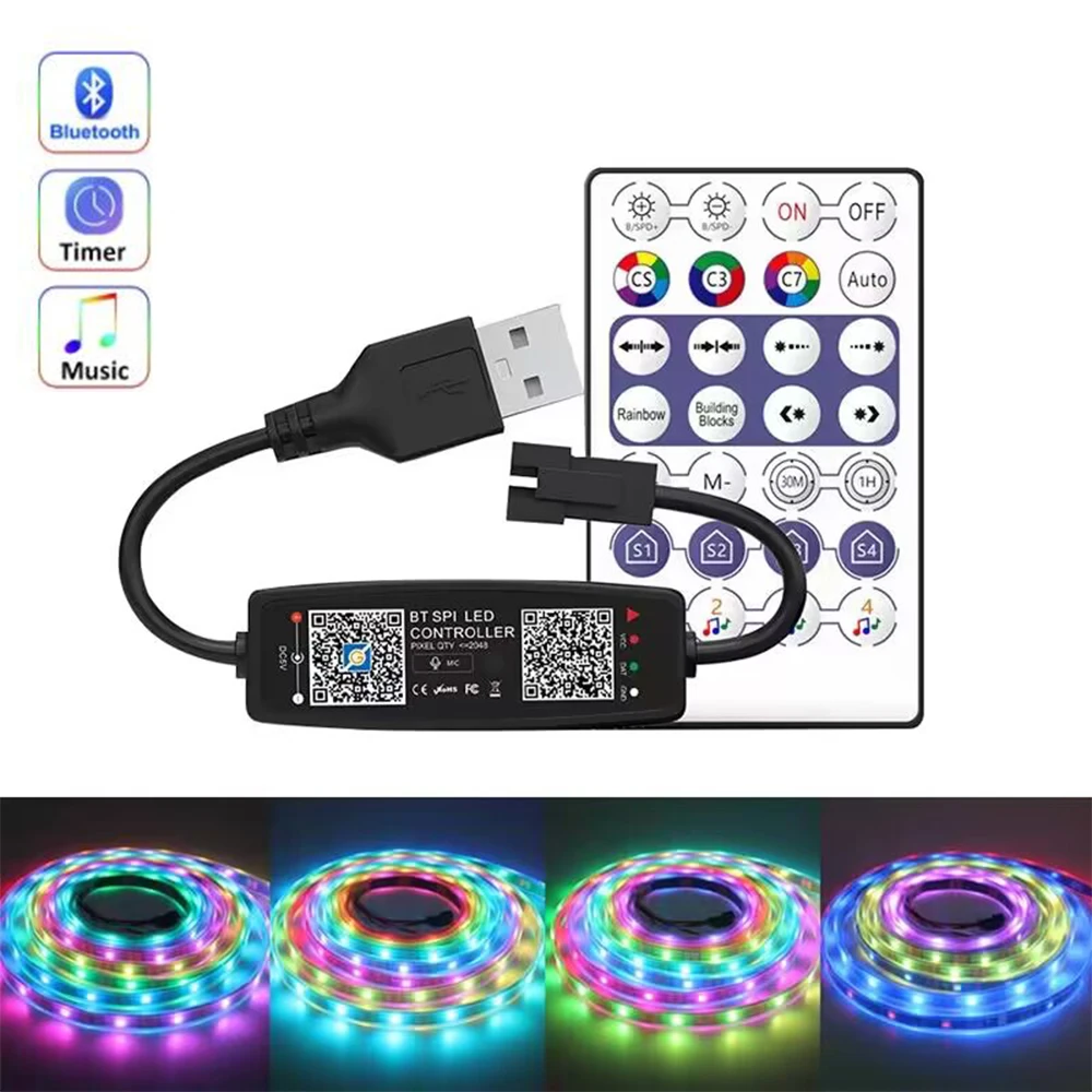 وحدة تحكم الموسيقى بلوتوث للضو - مراجعة Ws2812B Strip 5V وسعره